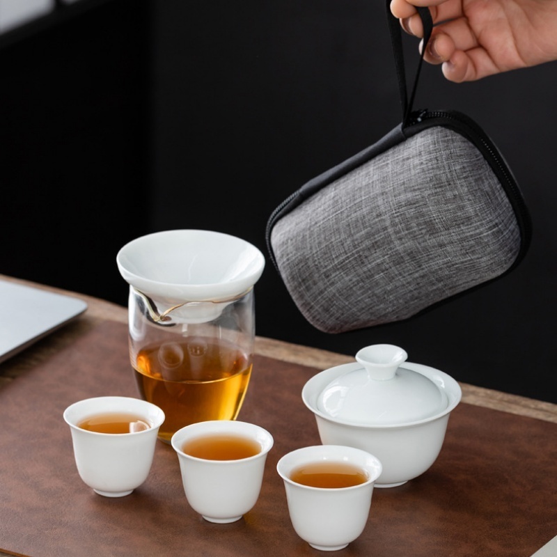 طقم شاي كونغ فو صيني محمول من  - مراجعة Korean Tea Set وسعره