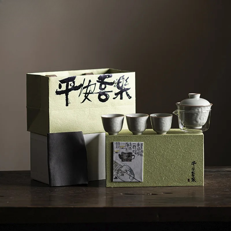 طقم وعاء بغطاء منقوش يدويًا فا - مراجعة Korean Tea Set وسعره