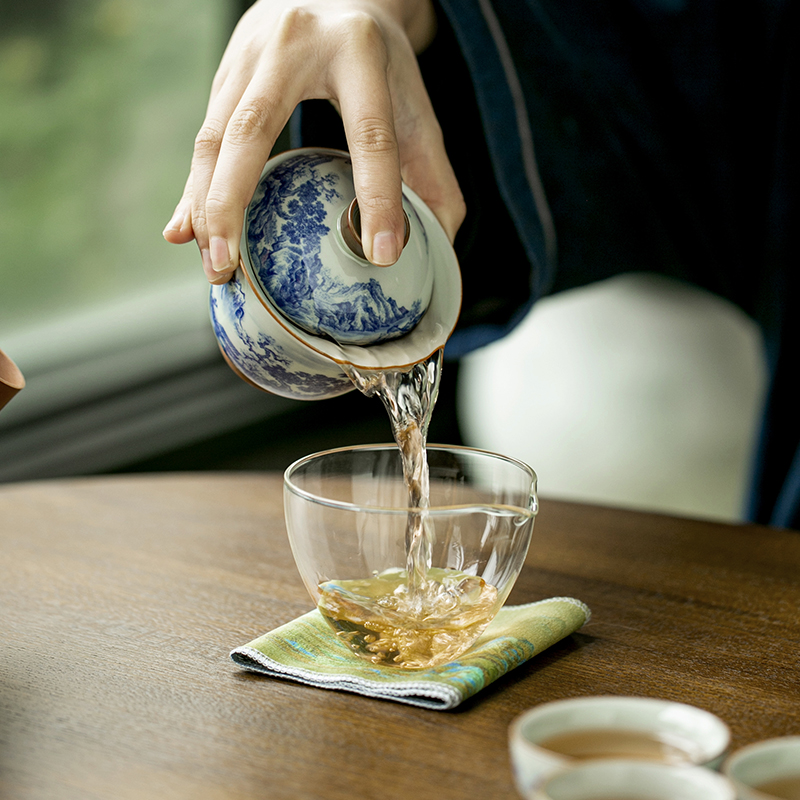الصينية الرجعية الأزرق والأبيض - مراجعة Korean Tea Set وسعره
